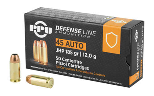 Ammunition Prvi Partizan Handgun Defense 45ACP PPU 45ACP JHP 185GR 50/500 • Model: Handgun Defense